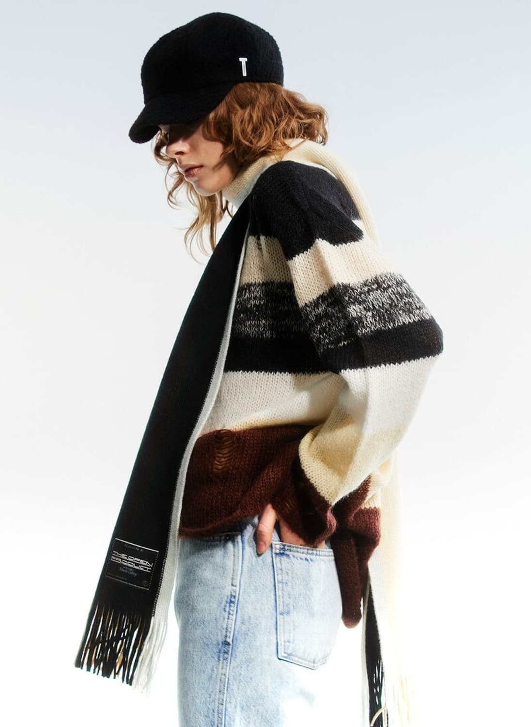 Openyy 프린지 스트라이프 머플러 상품이미지9