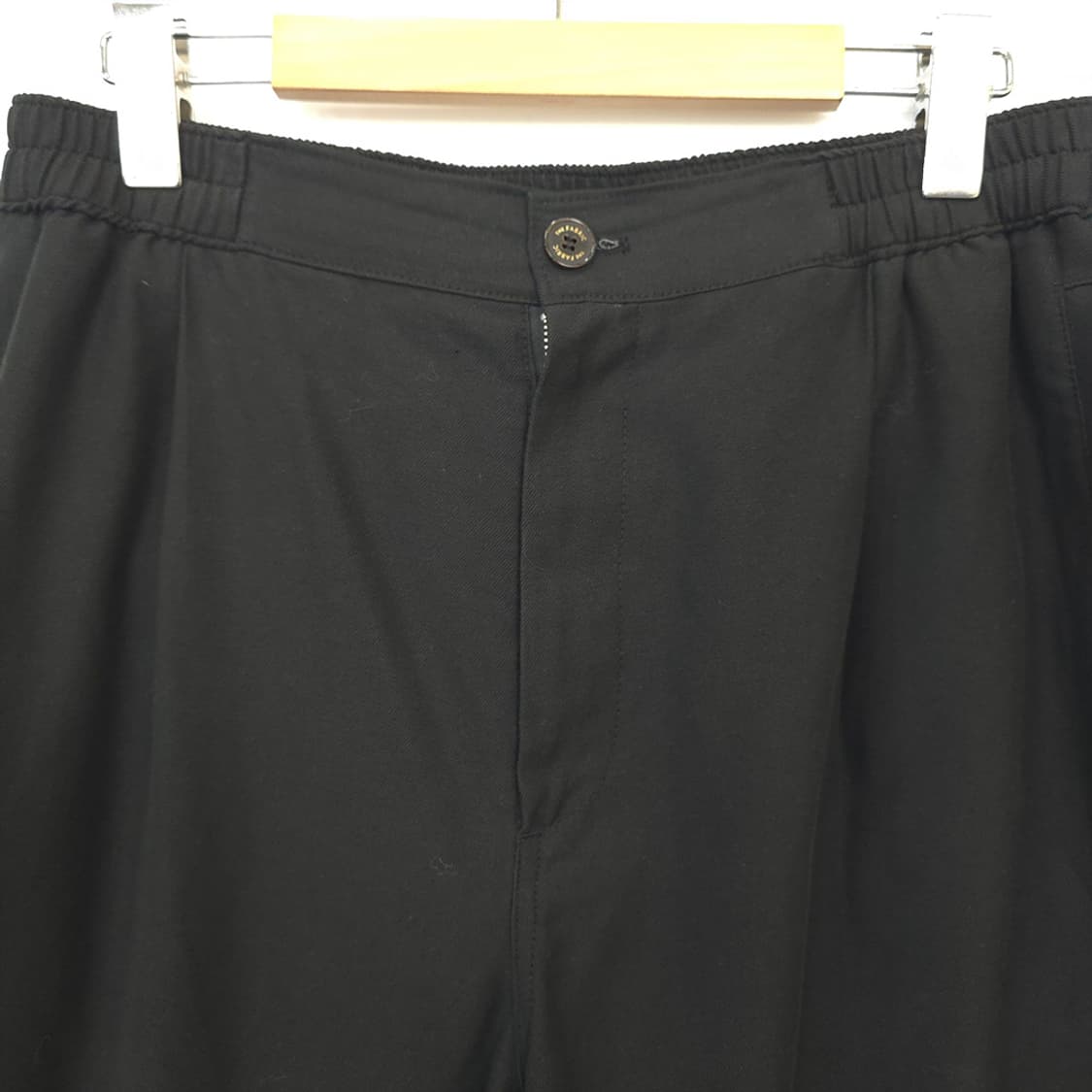 남성 T Fabric 블랙 와이드 슬랙스 팬츠 L 상품이미지2