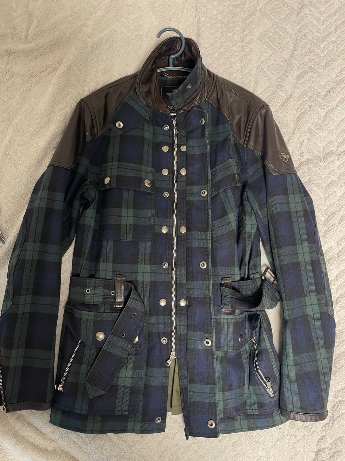 모런지(MORUNGE) 윌리엄 타탄 체크 벨티드 왁스 자켓 46(95) 상품이미지3