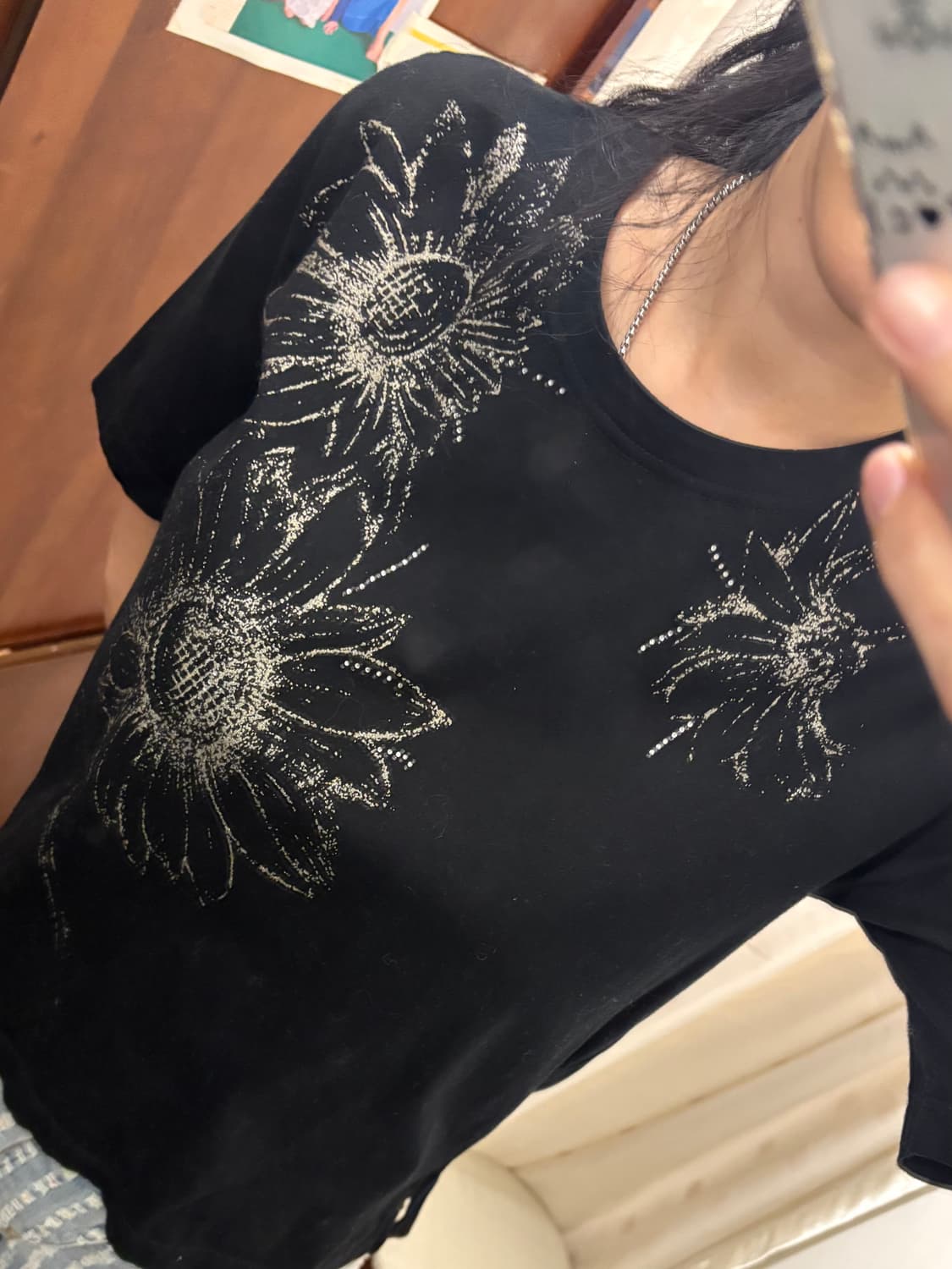 jpn vintage Sunflower print T-shirt 상품이미지2