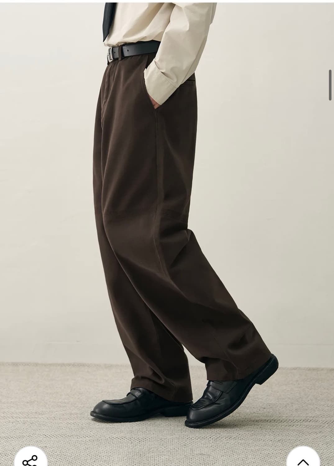 (새상품)(XL) 드로우핏 세미 와이드 트위스트 카치온 팬츠 BROWN 상품이미지6