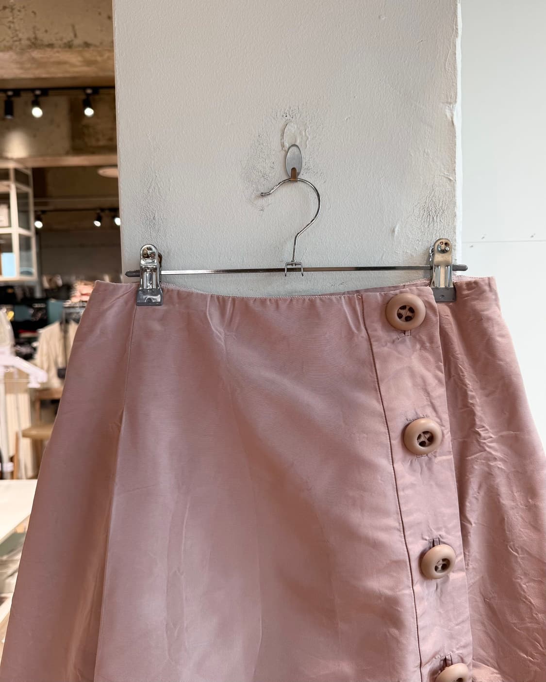 프라다 핑크 실크 핀턱 랩 미디스커트  상품이미지3