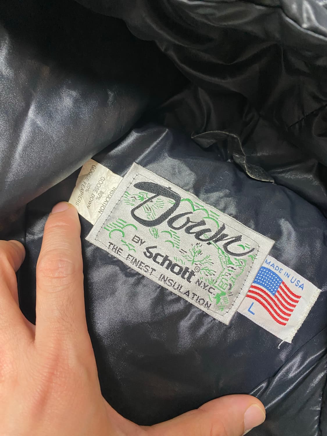 Schott 쇼트 구스다운 롱패딩 L (USA made) 상품이미지1