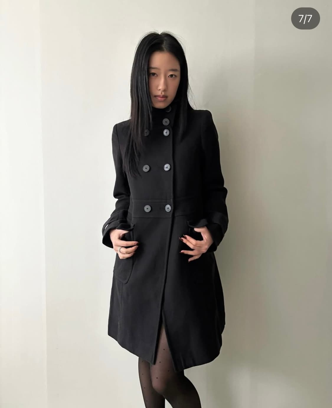 블랙 울 코트 상품이미지7