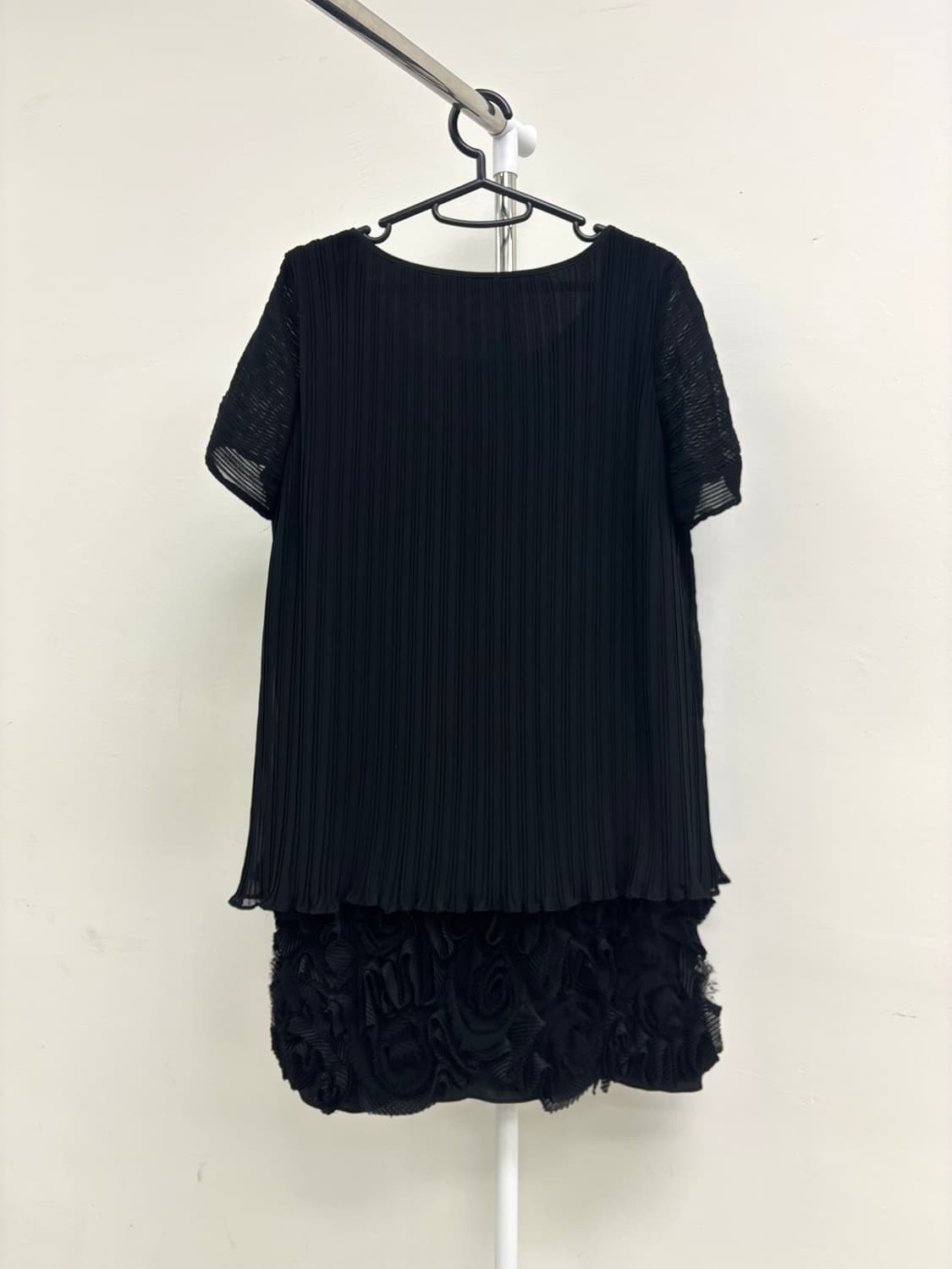 빈티지 블랙 실크 플리츠 원피스 상품이미지10