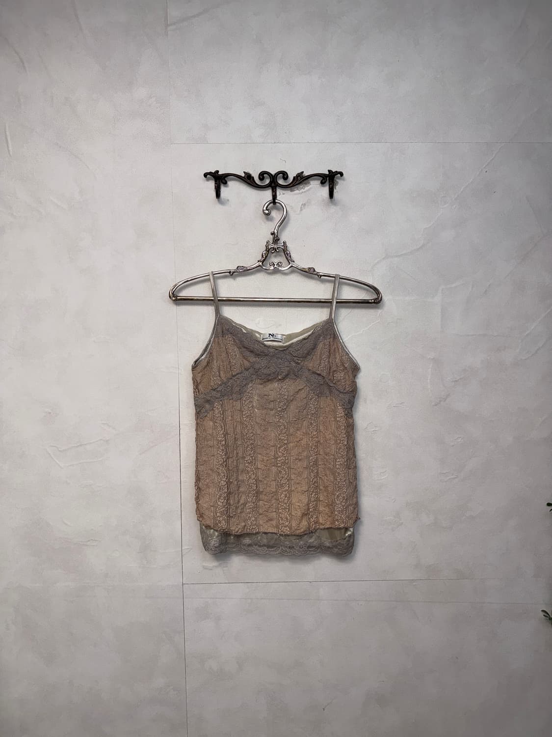 Pink gray floral lace sleeveless  상품이미지2
