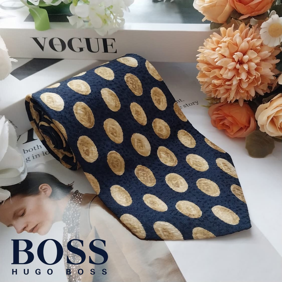 휴고보스 실크 네이비 도트 패턴 넥타이 9.7cm A+등급 K1673
 상품이미지2