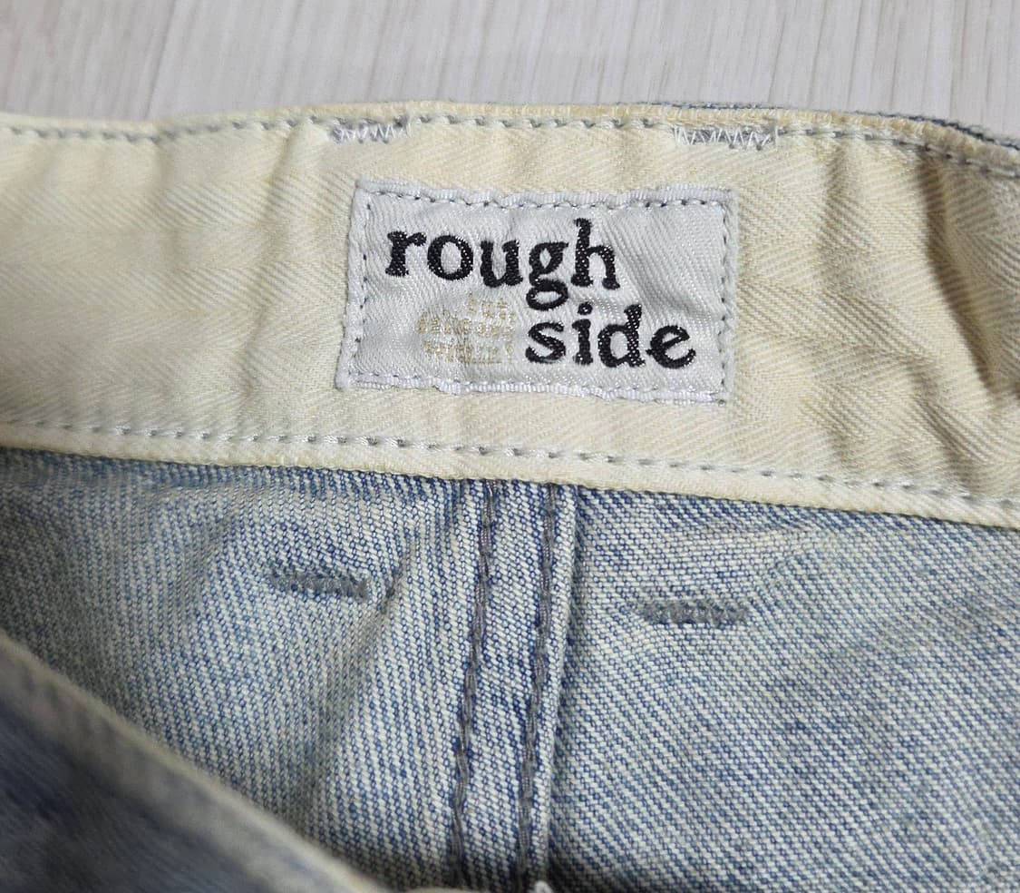 (착샷) 러프사이드 드레이프 데님 블리치 상품이미지5