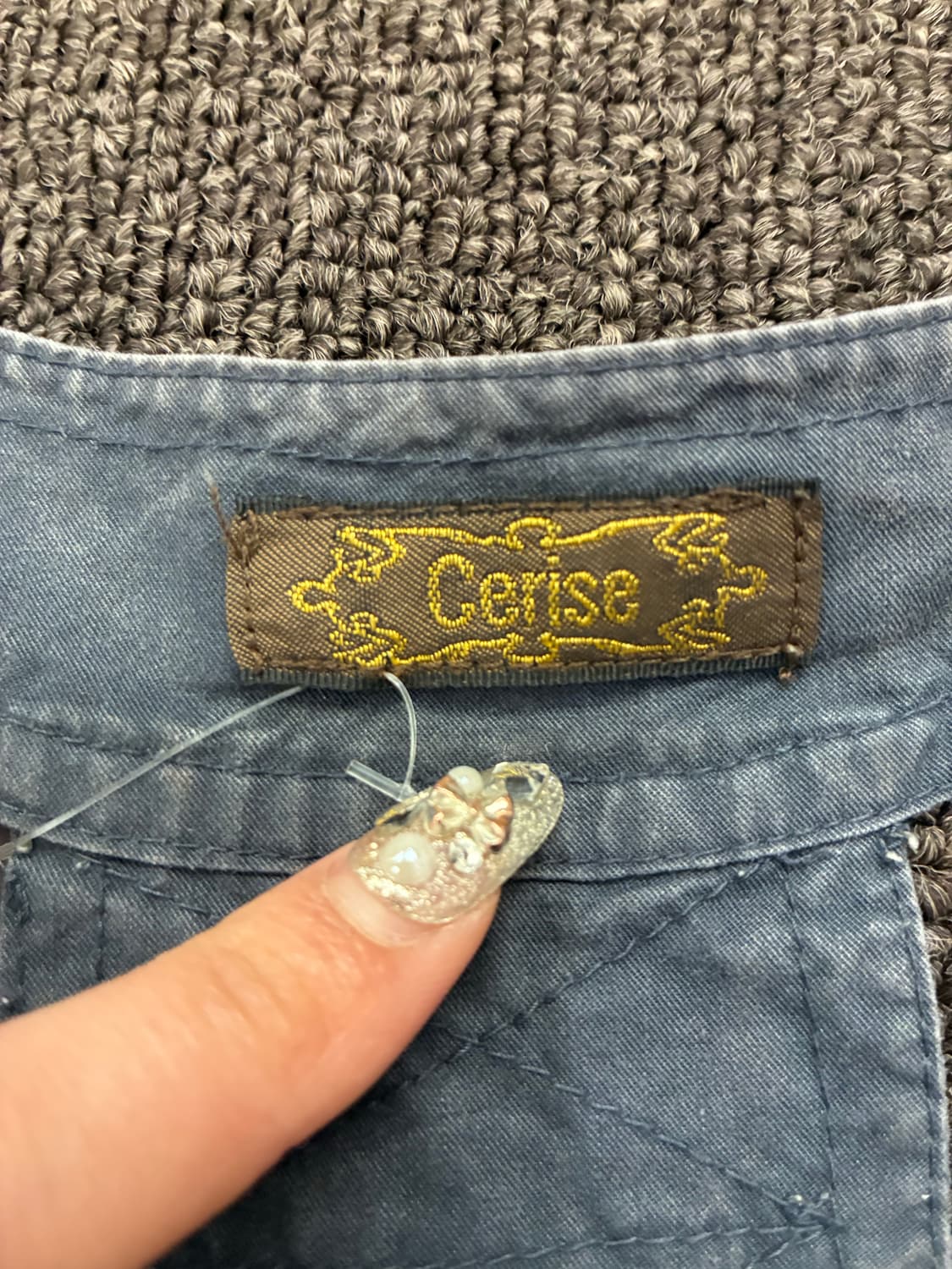 OS)Cerise 빈티지 여성 타이다이 와플 나시 상품이미지4