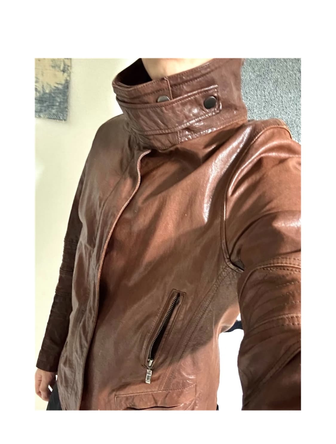 하이넥 쉽스킨 레더자켓 상품이미지1