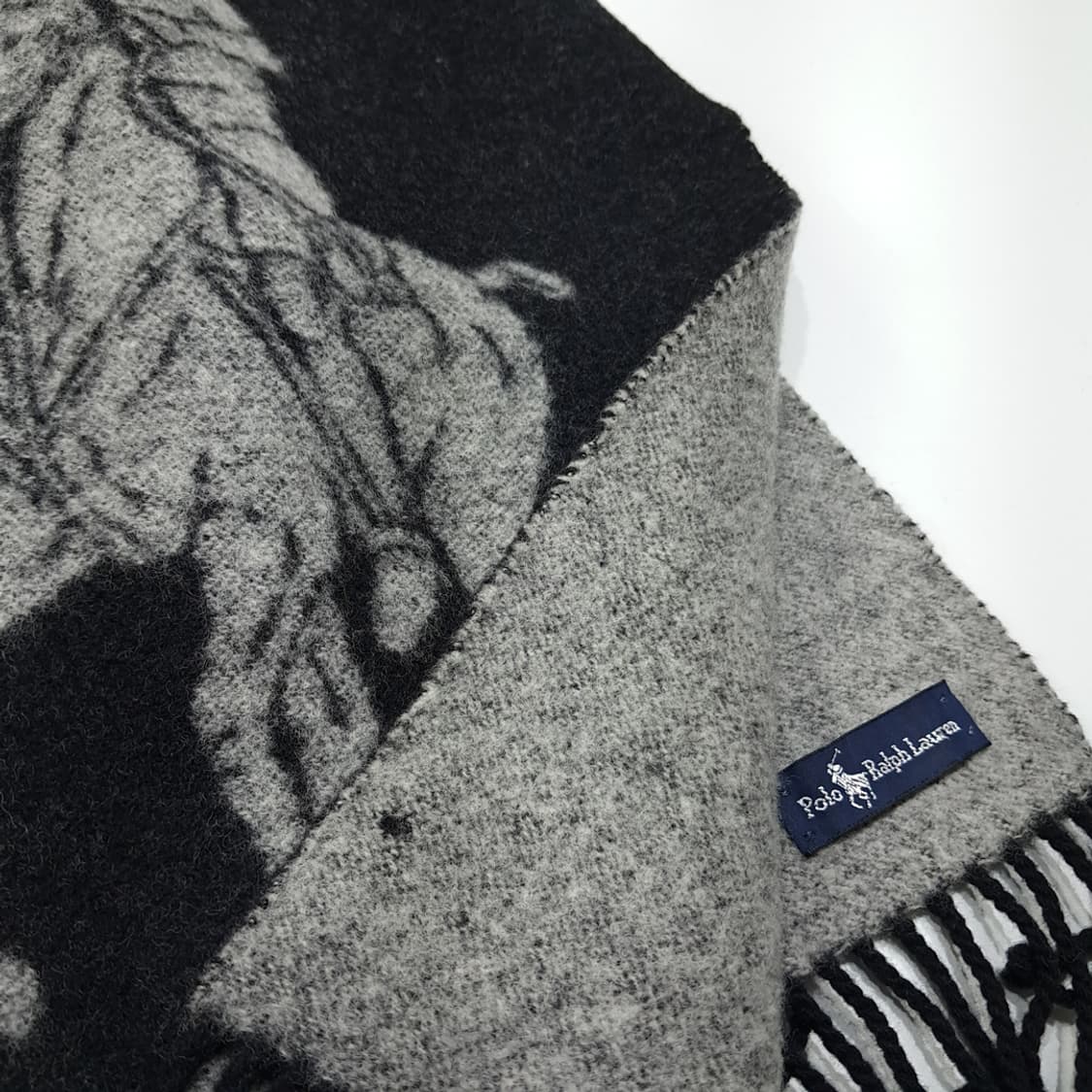 MX403 폴로 빅포니 양면 그레이 머플러 목도리 상품이미지6