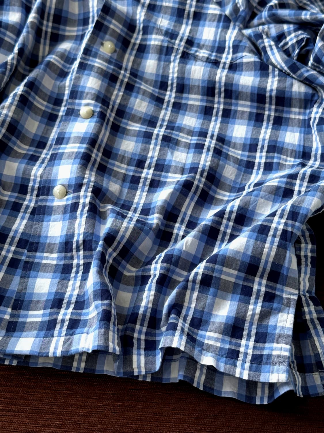 Natural sucker fabric check shirt 상품이미지3