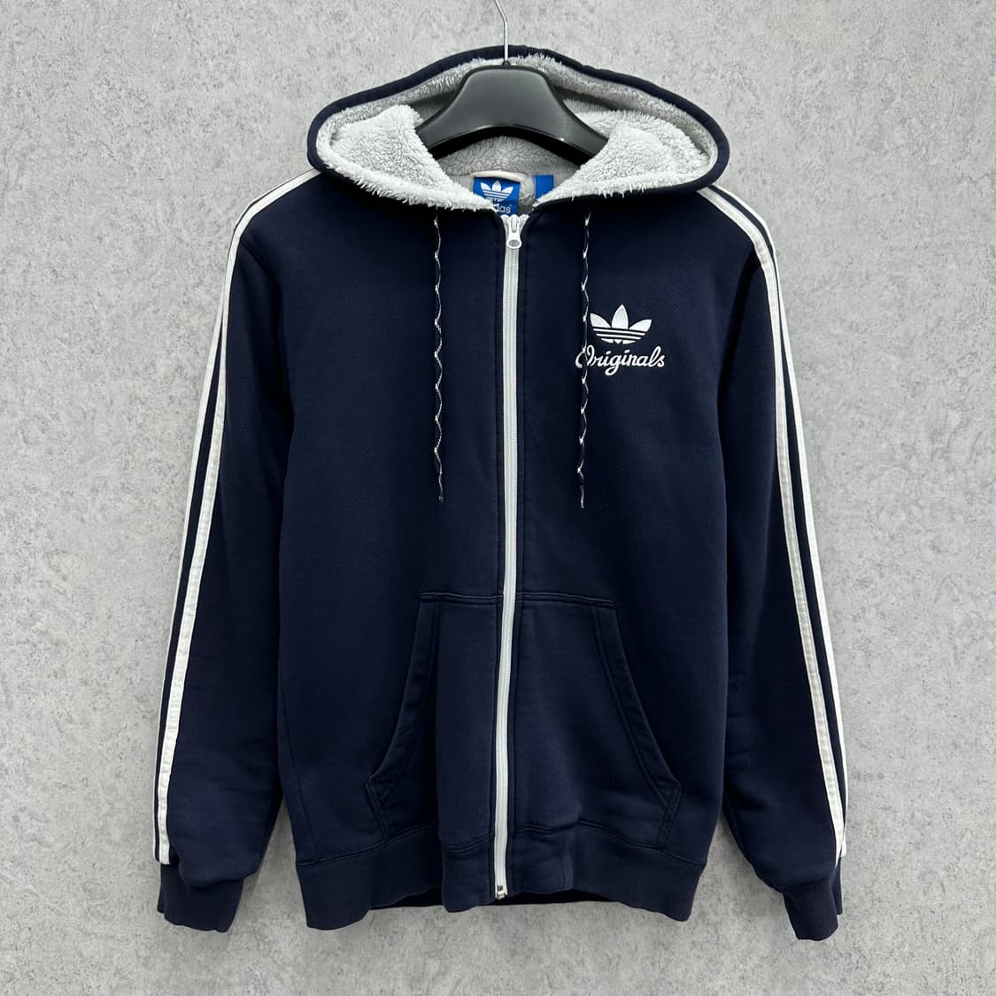 90 아디다스 남자 안감 털 후드집업 상품이미지1