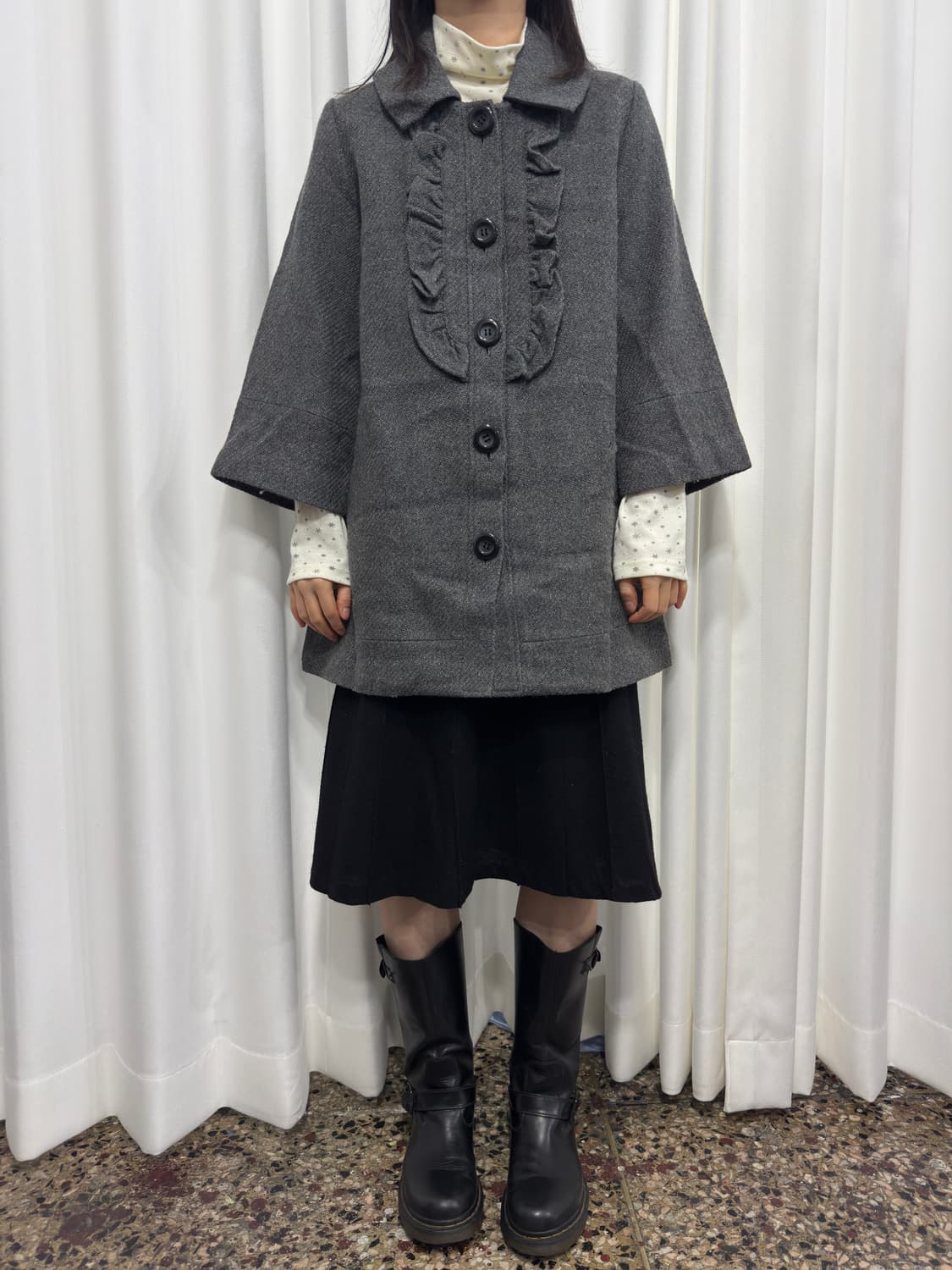 what’s new? gray frill detail coat 상품이미지2