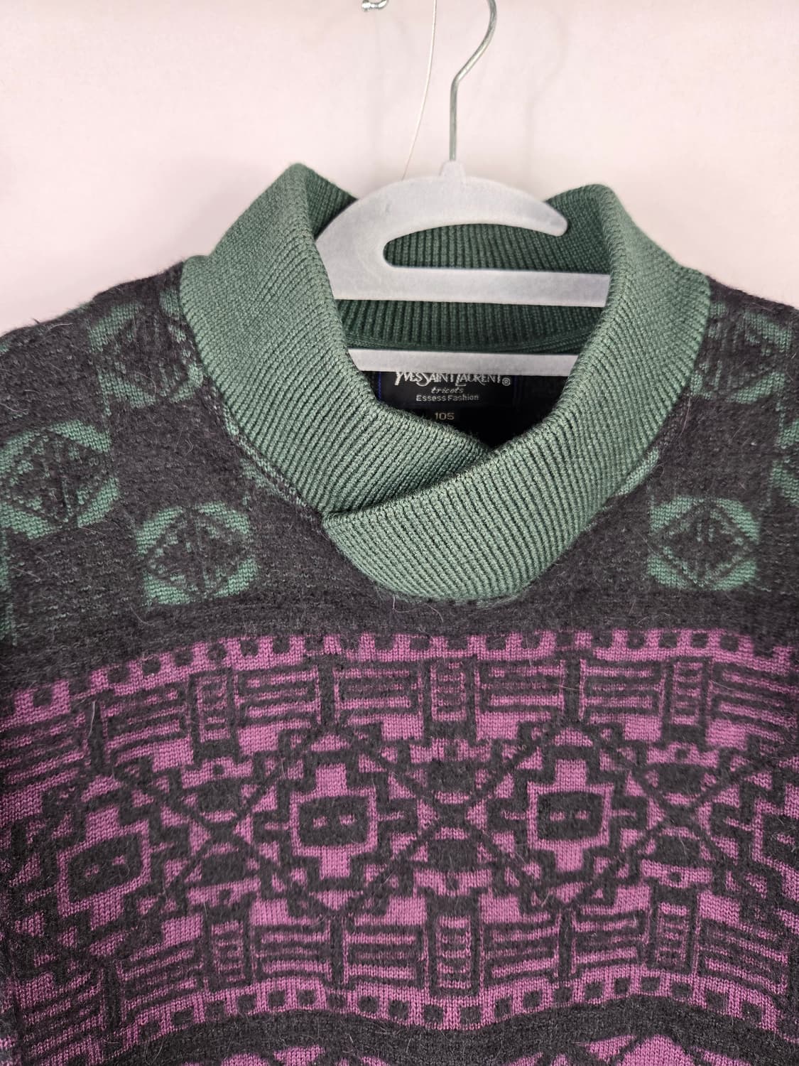 [무료배송]입생로랑 105 빈티지 남성 울 혼방 패턴 니트 상품이미지2