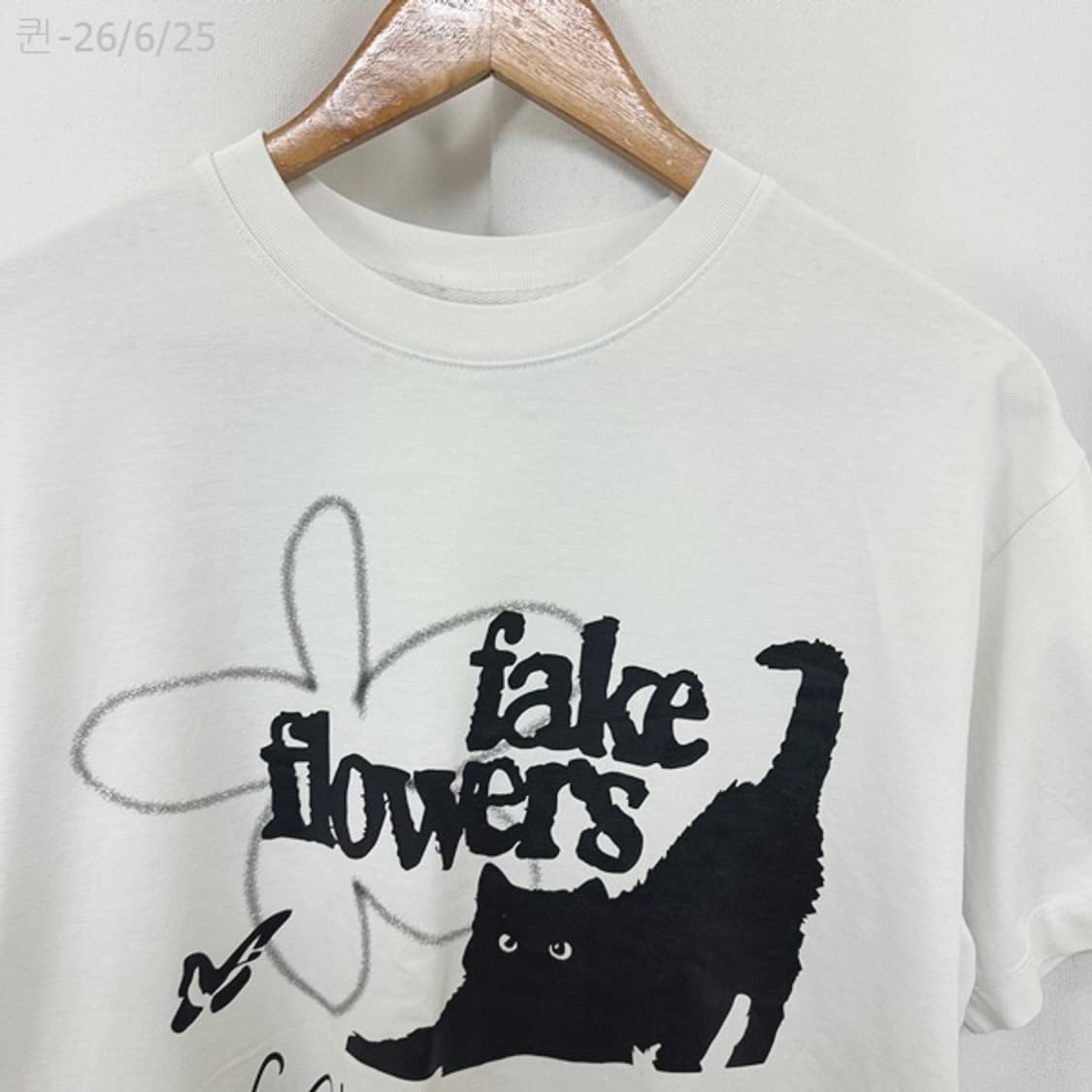 GAINSBORO 여자 면 반팔티 화이트 S 상품이미지2