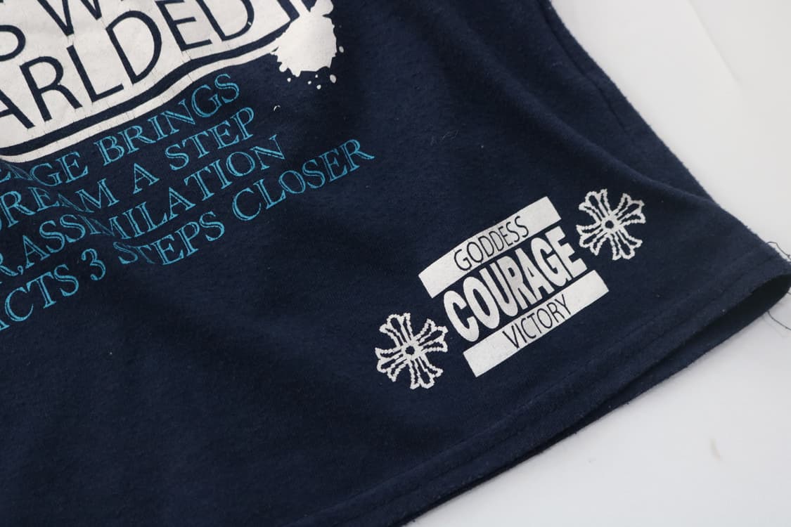 CISALPIN 시살핀 빈티지 그래픽 고딕 크로스 네이비 반팔 티셔츠 상품이미지5