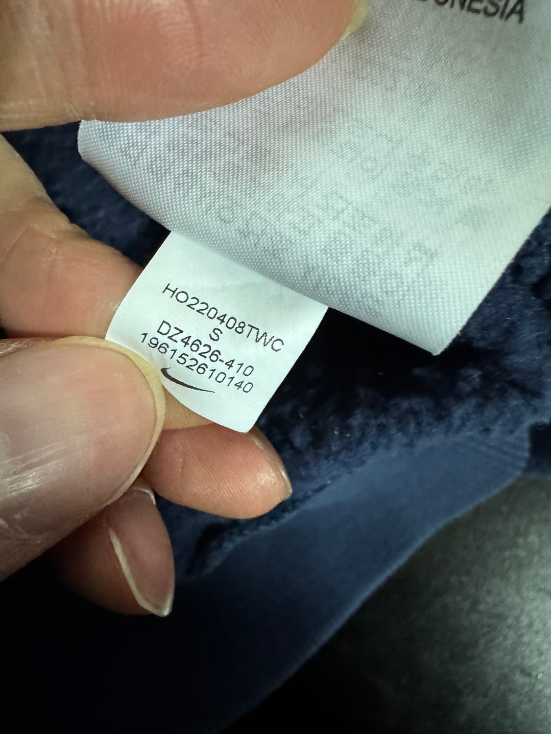 여성 나이키 기모 오버핏 맨투맨 22년도 트레이닝 세트 S 네이비 상품이미지8