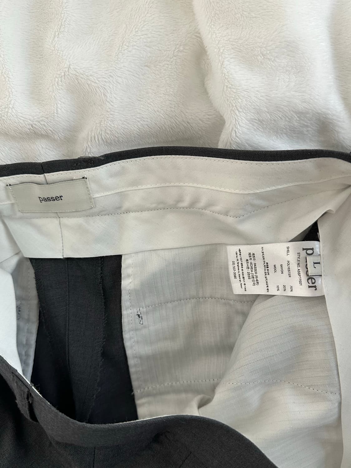 [L]파세르 백포켓 트라우저 차콜 상품이미지2