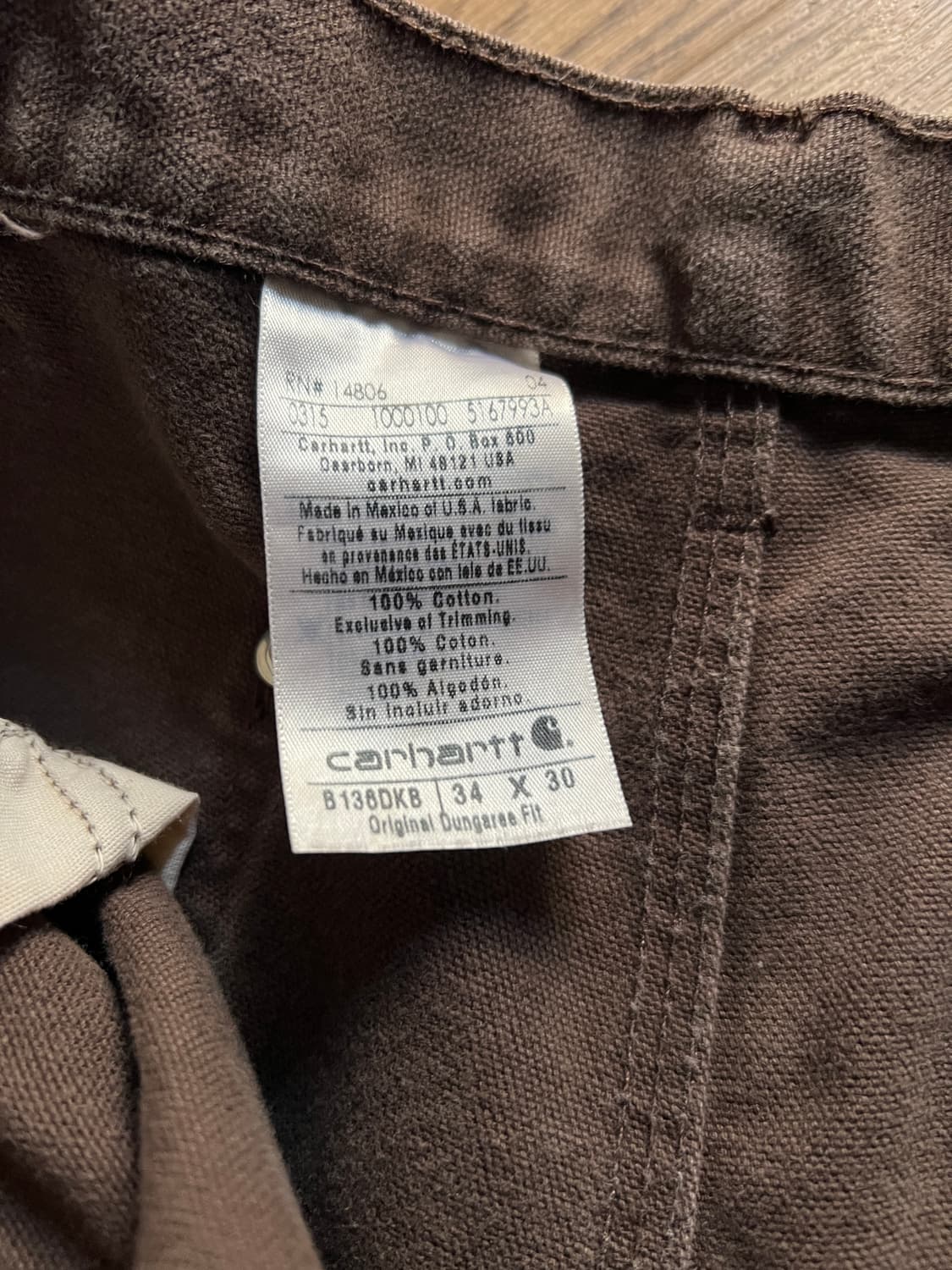 [34]칼하트 USA 빈티지 페인팅 다크브라운 더블니 워크 팬츠 상품이미지5
