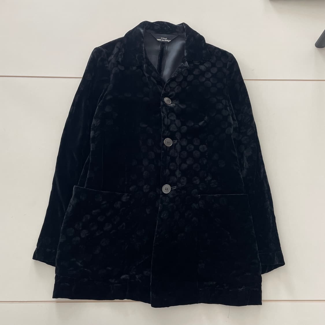 꼼데가르송 트리콧 벨벳 풀 도트 블레이저 상품이미지4