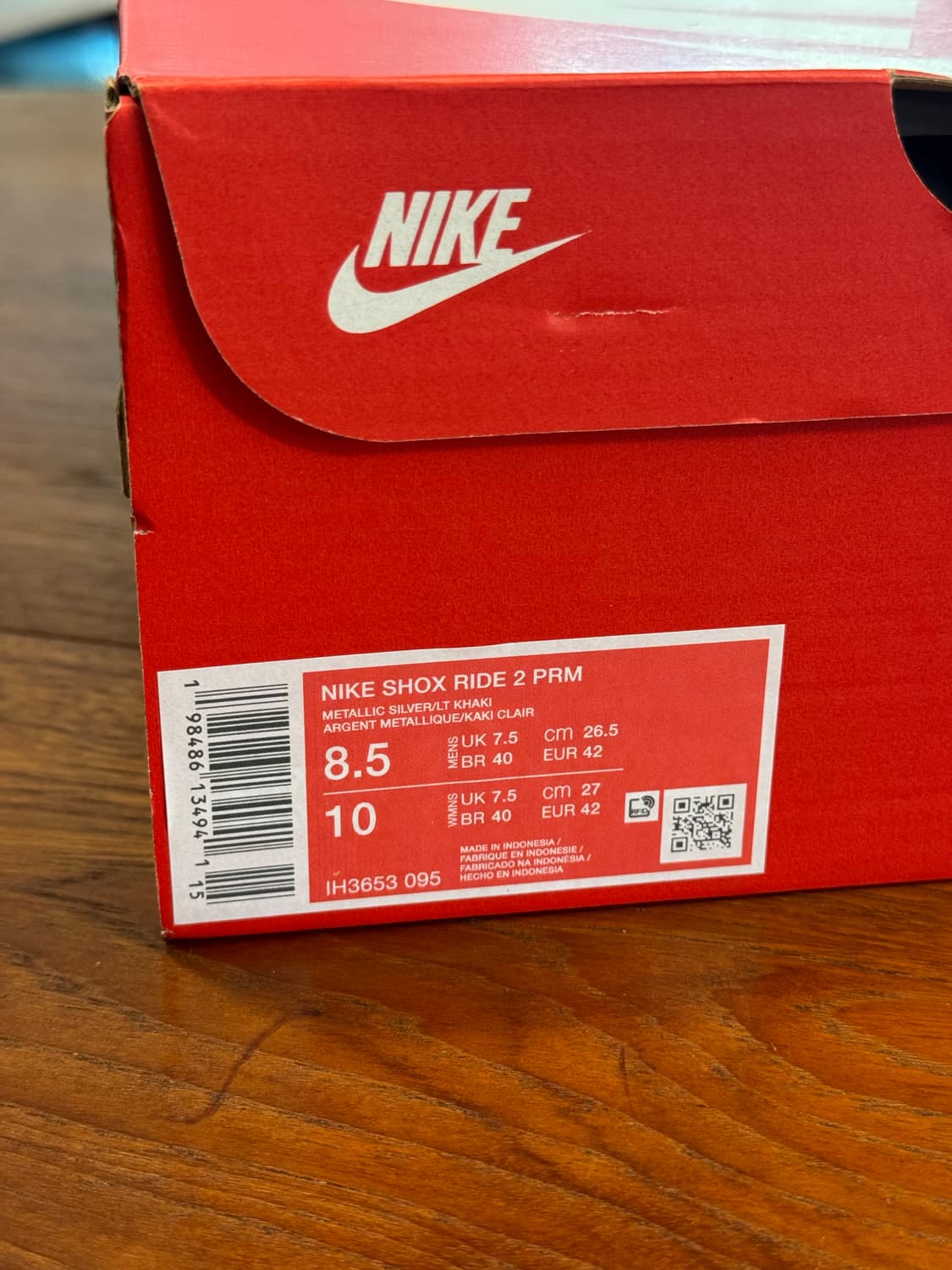 (265)새상품 나이키 샥스 라이드 2 PRM 메탈릭 실버 상품이미지3