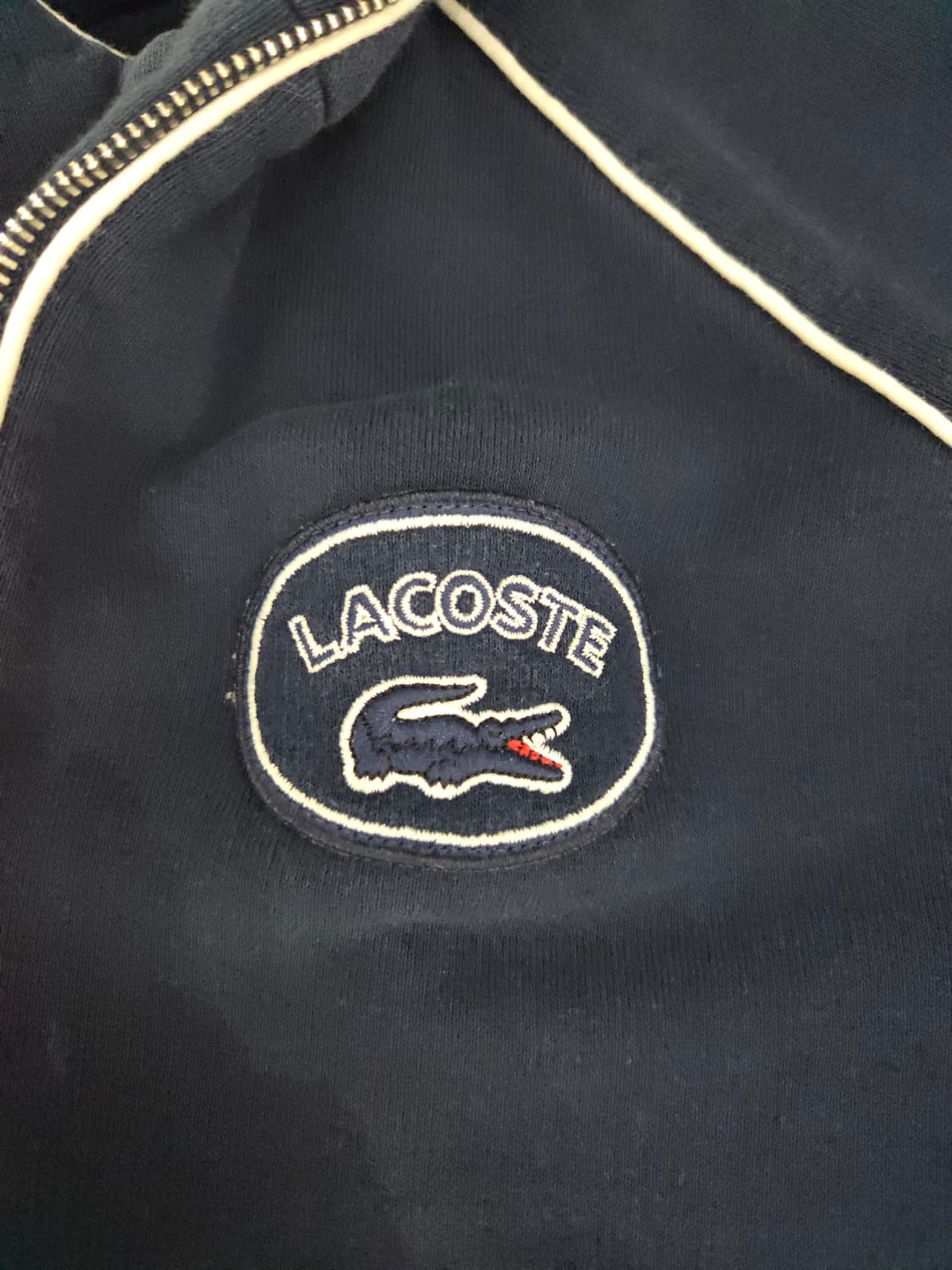 라코스테(LACOSTE) 네이비 파이핑 로고 짚업 트랙탑 상품이미지7
