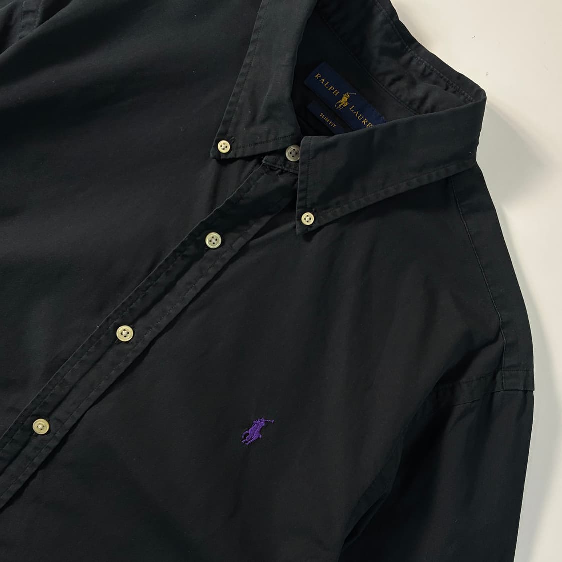 Polo 폴로 랄프로렌 신형 블랙 솔리드 셔츠 상품이미지3