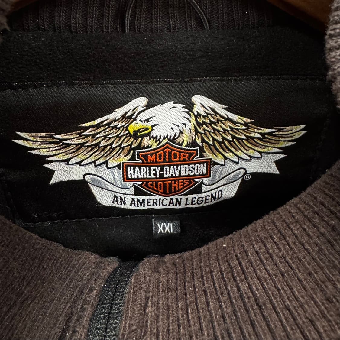 00s 할리데이비슨 플리스 자켓 손목 포켓 디테일 오렌지 블랙 상품이미지9