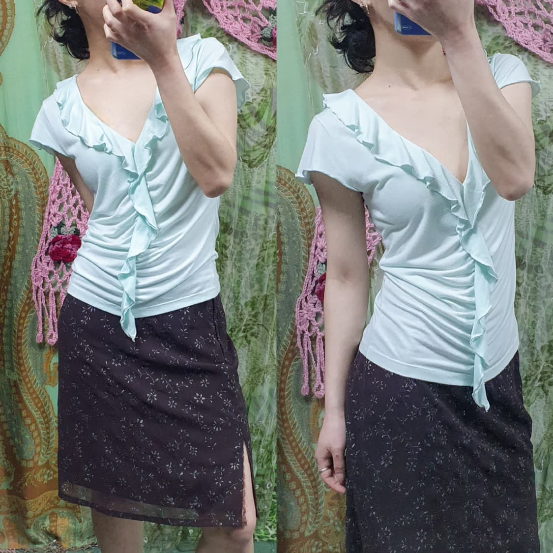 민트 프릴 슬림 티셔츠 상품이미지5