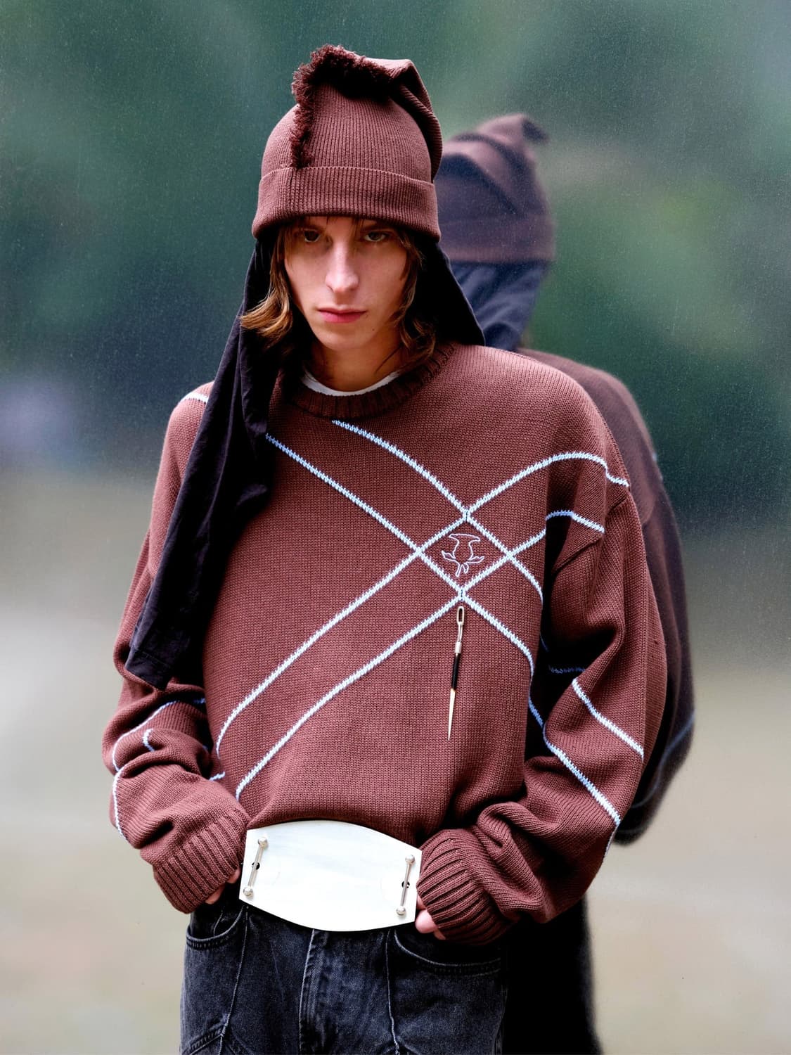 av vattev 드레이프드 비니 브라운 상품이미지1