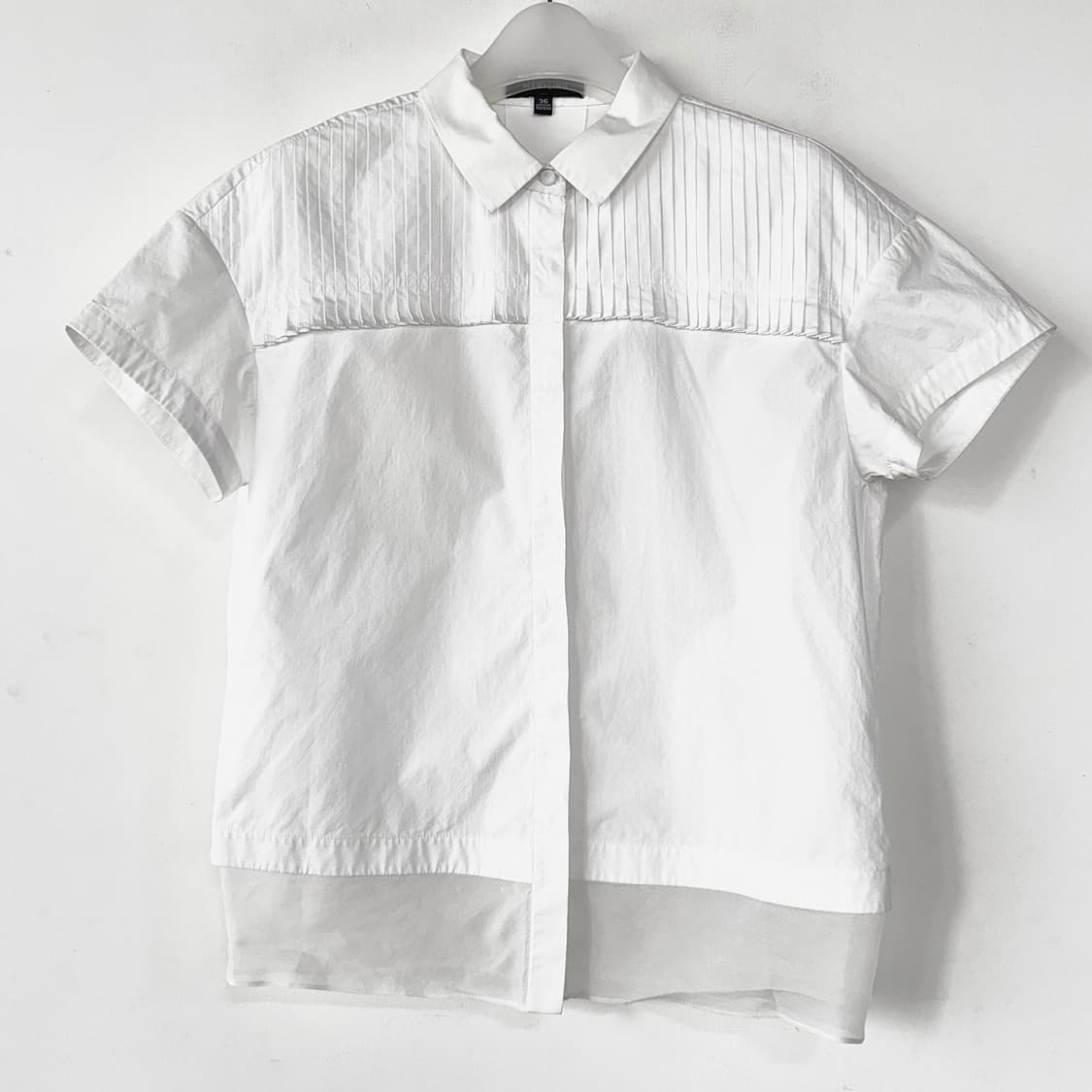 메릴링 MARYLING 플리츠 블록 반팔 셔츠 상품이미지1