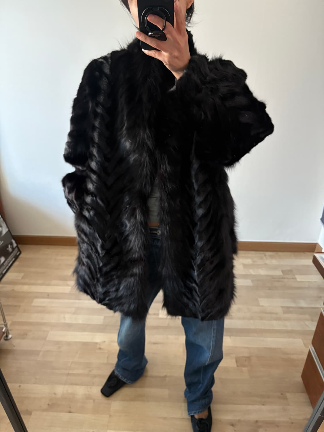 리얼 밍크 여우 믹스 코트 상품이미지1