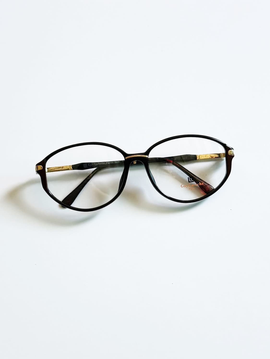 90s GUY LAROCHE PARIS 블랙 오벌 뿔테 빈티지 안경 상품이미지2