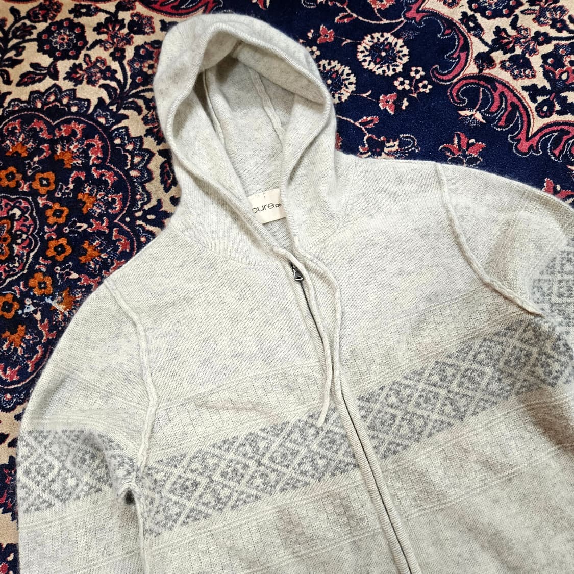 DKNY 투웨이 집업 후드 니트 스웨터 M size 상품이미지2