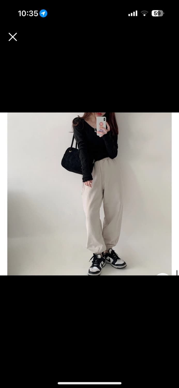 미니포에 양기모 힙조거pants 카키베이지 단종 상품이미지1