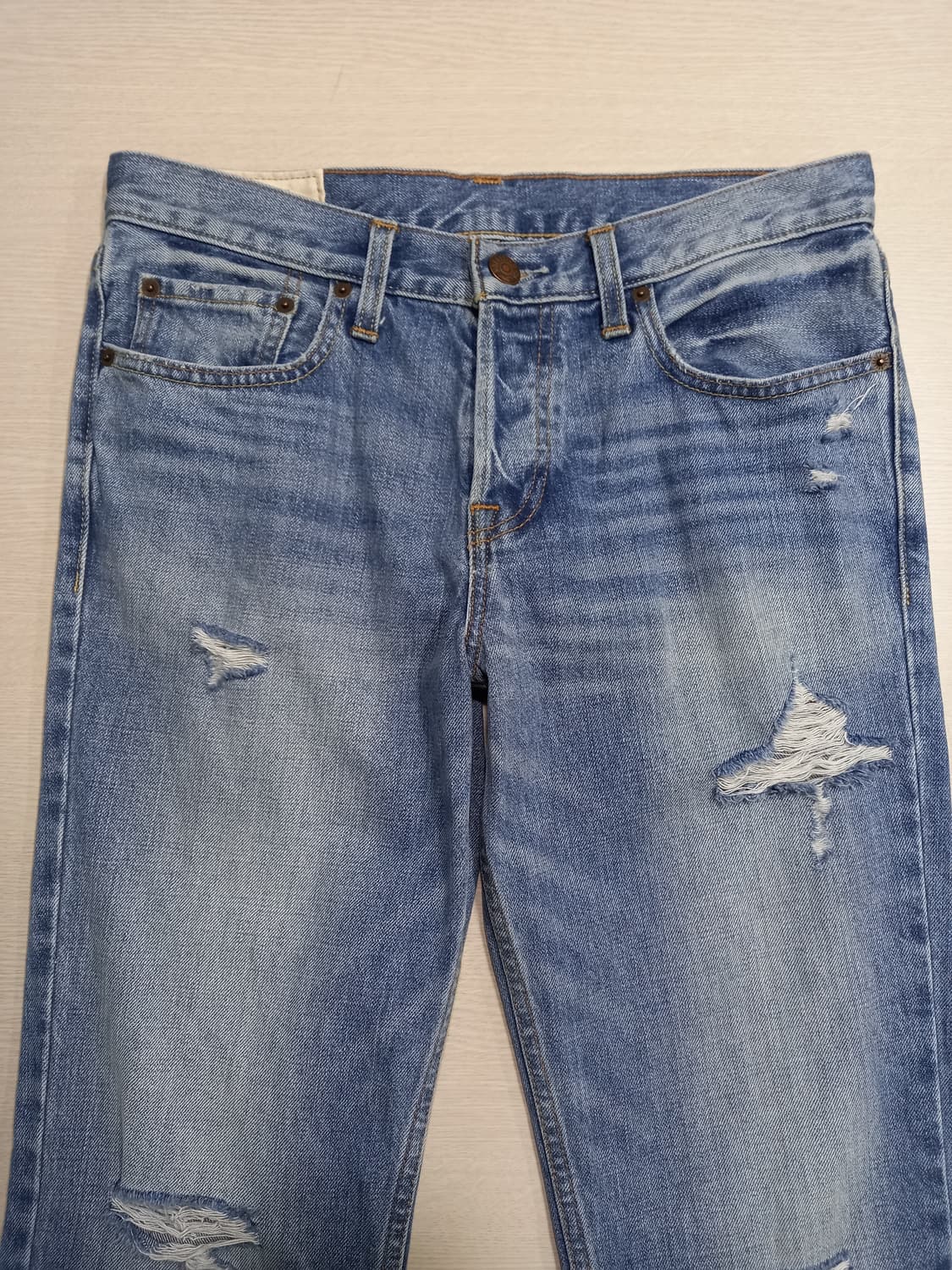 31 HOLLISTER 데미지워싱 일자 크롭진 31-502 상품이미지3