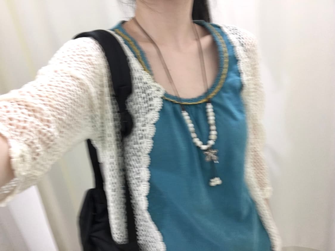 Teal Crochet Trim Sleeveless Top 상품이미지3
