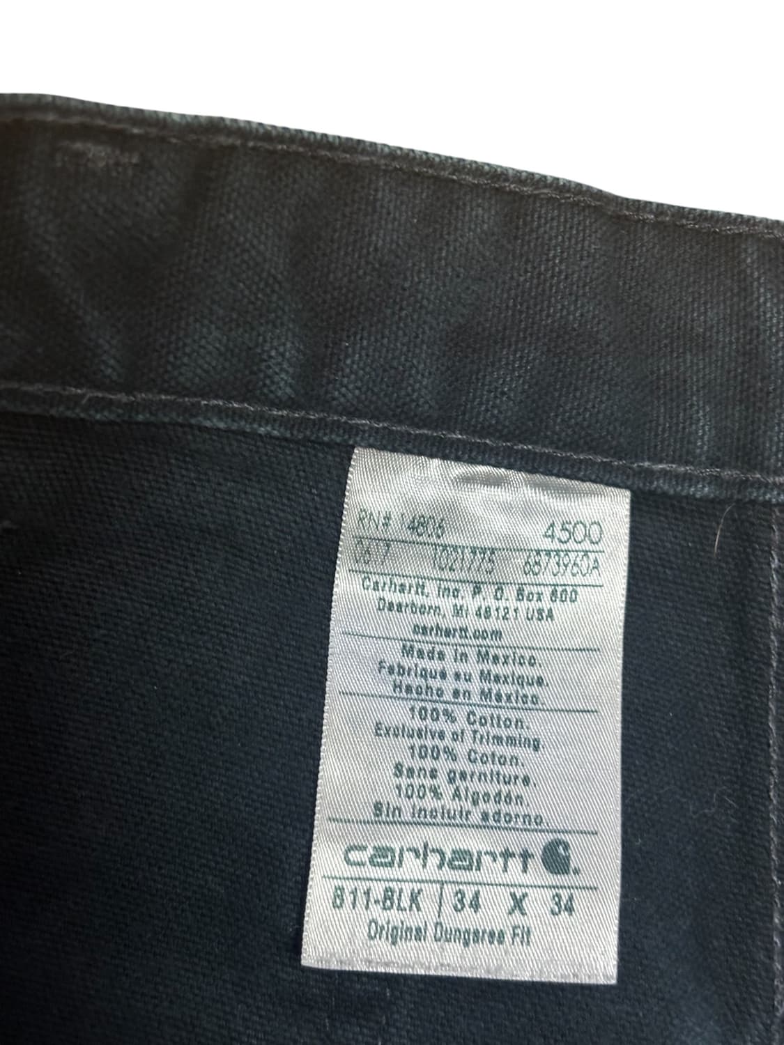 칼하트 b11 블랙 카펜터 싱글니 워크팬츠 상품이미지8