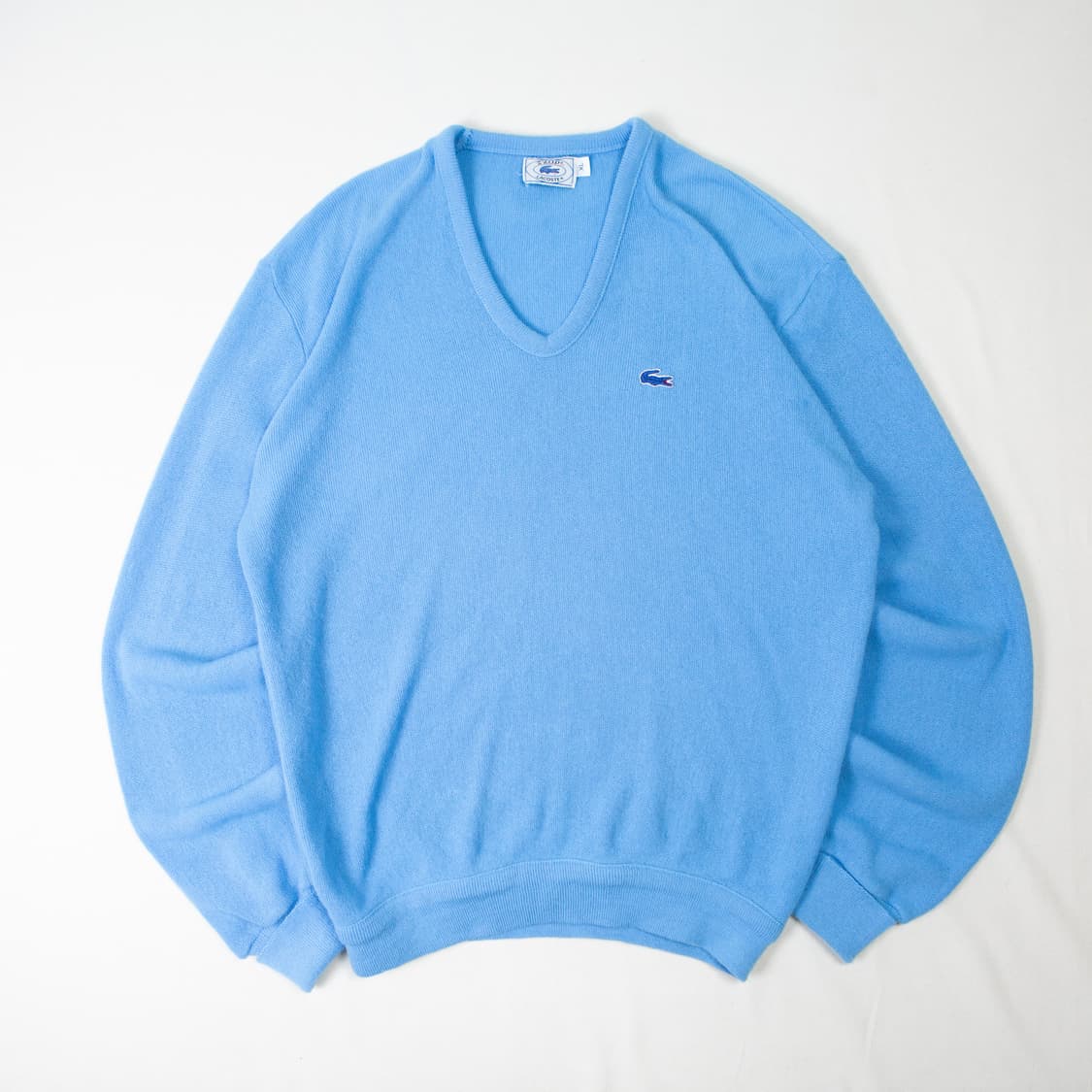 80s IZOD 라코스테 V 넥 니트 스카이 블루 상품이미지2