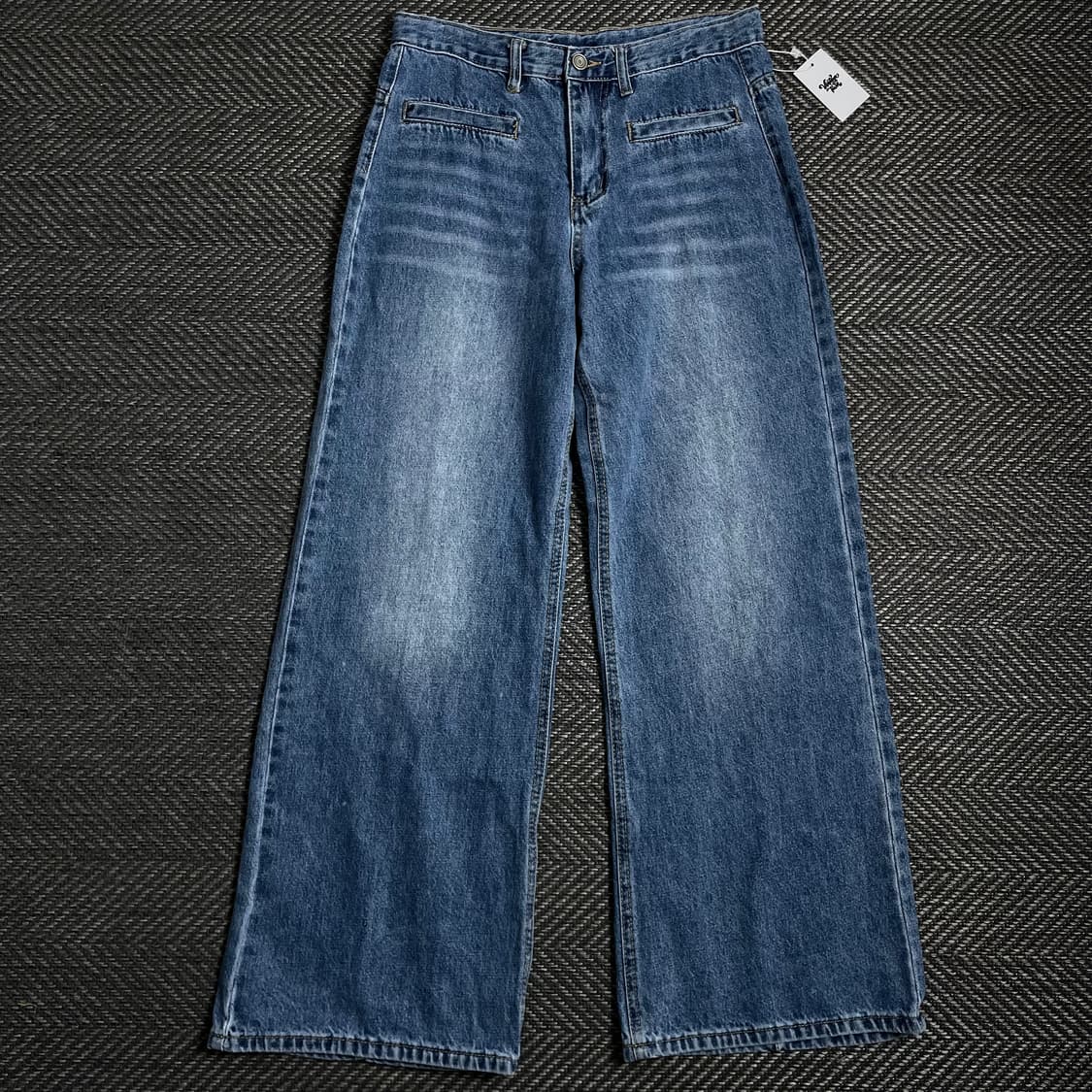 빈티지 절개 디테일 워싱 와이드핏 데님 팬츠 o 3986 상품이미지1