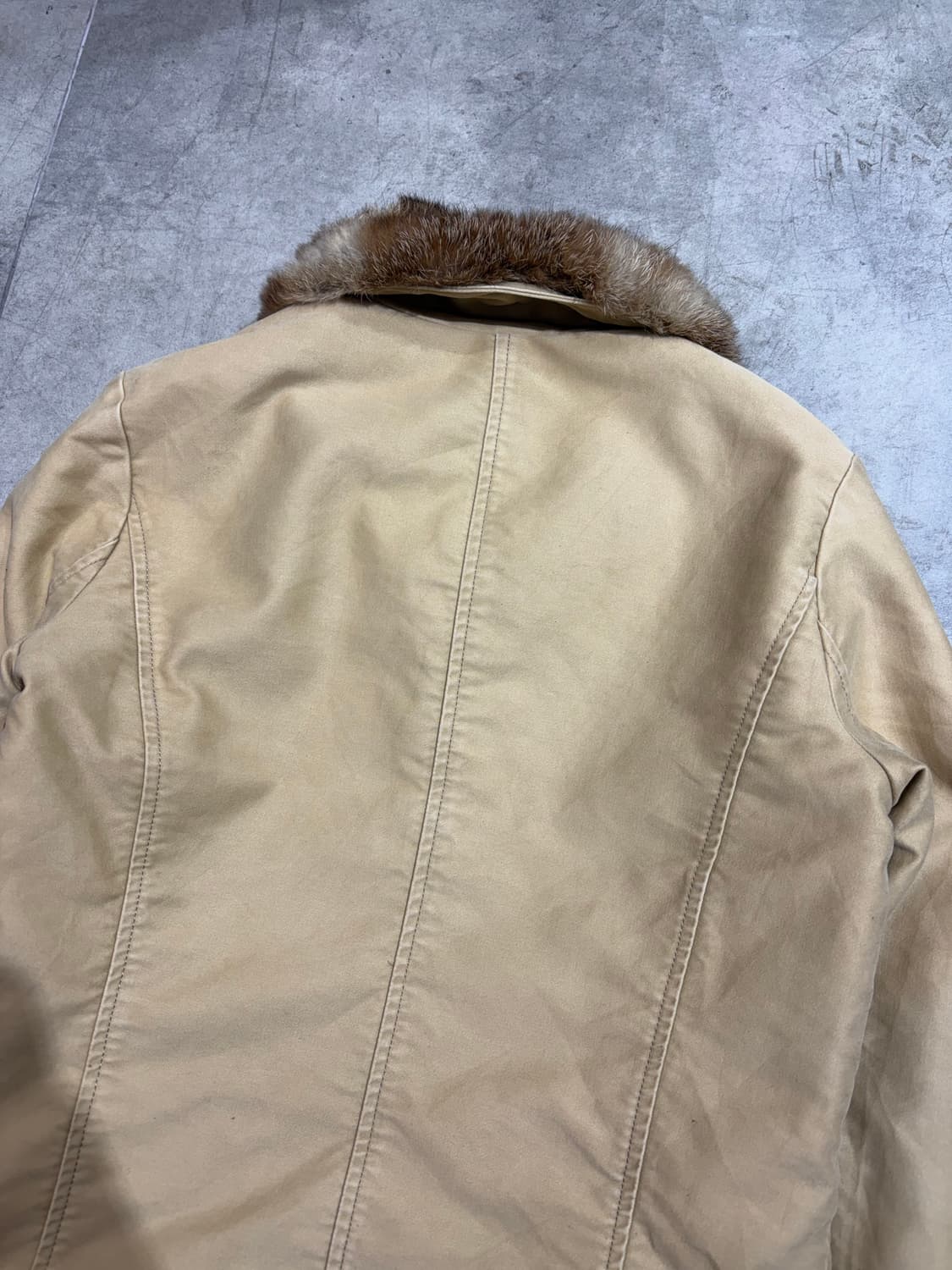 일본 빈티지 베이지 코튼 퍼 무스탕 자켓 상품이미지8