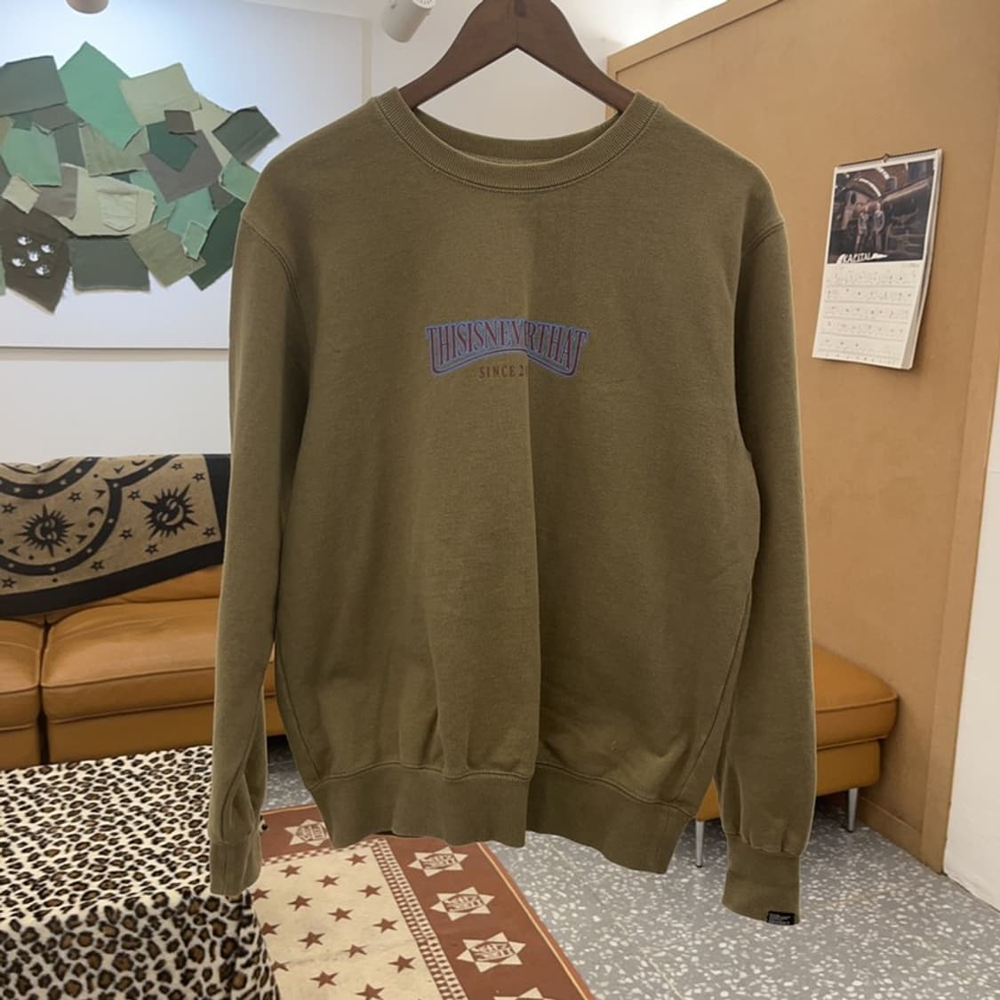 디스이즈네버댓 빈티지 레트로 올리브카키 맨투맨 S C09690 상품이미지3