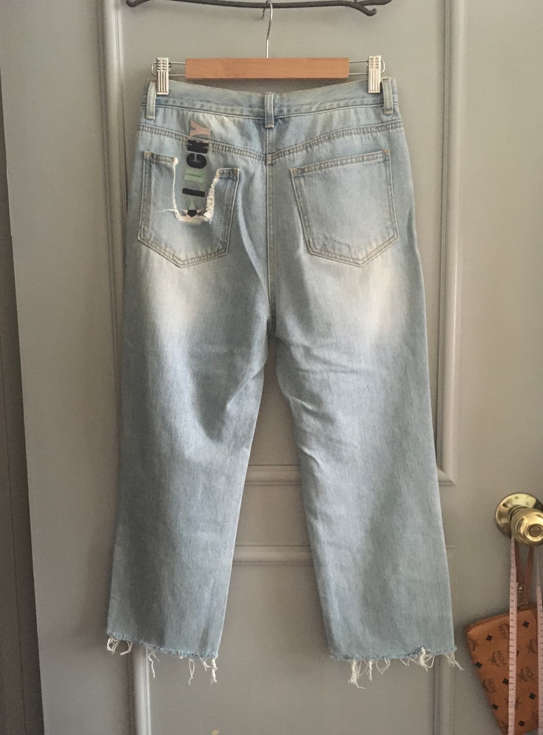 럭키슈에뜨 레터링 데님 팬츠 36 상품이미지3