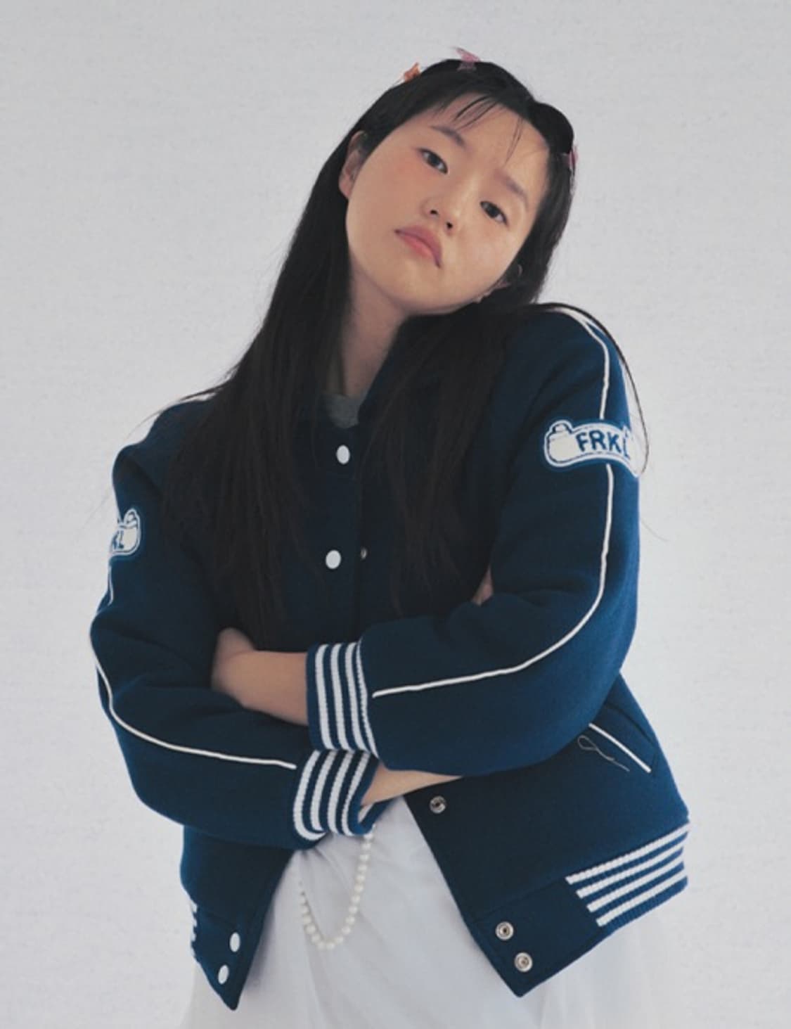 프레클 레글런 바시티 자켓 블루 s freckle 상품이미지1