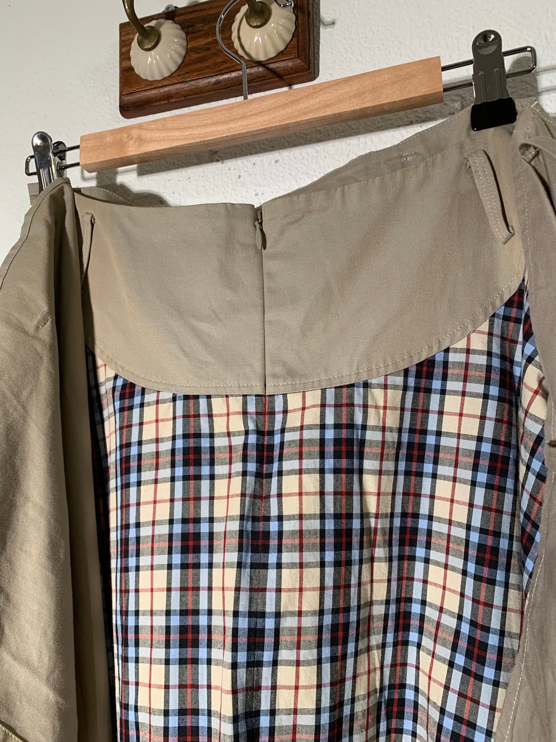 미하라 야스히로 베이지 체크 랩스커트 + 벨트 상품이미지6