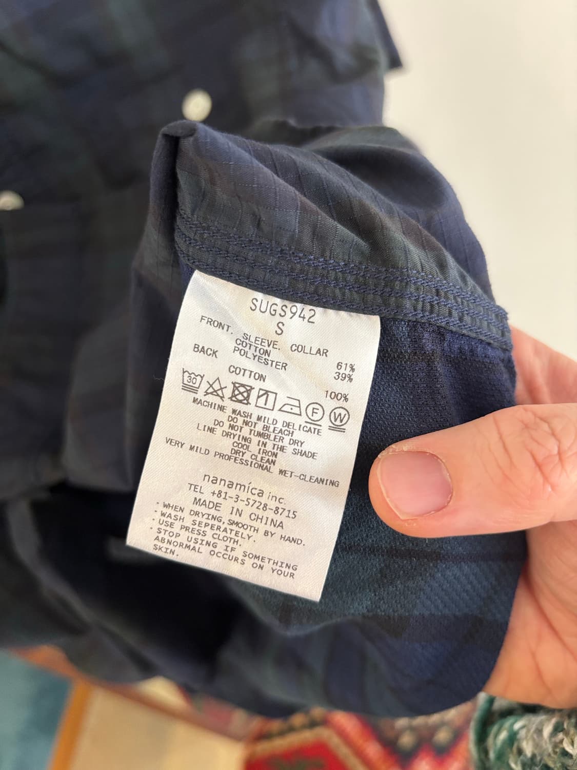 나나미카 네이비 체크 윈드셔츠 상품이미지6