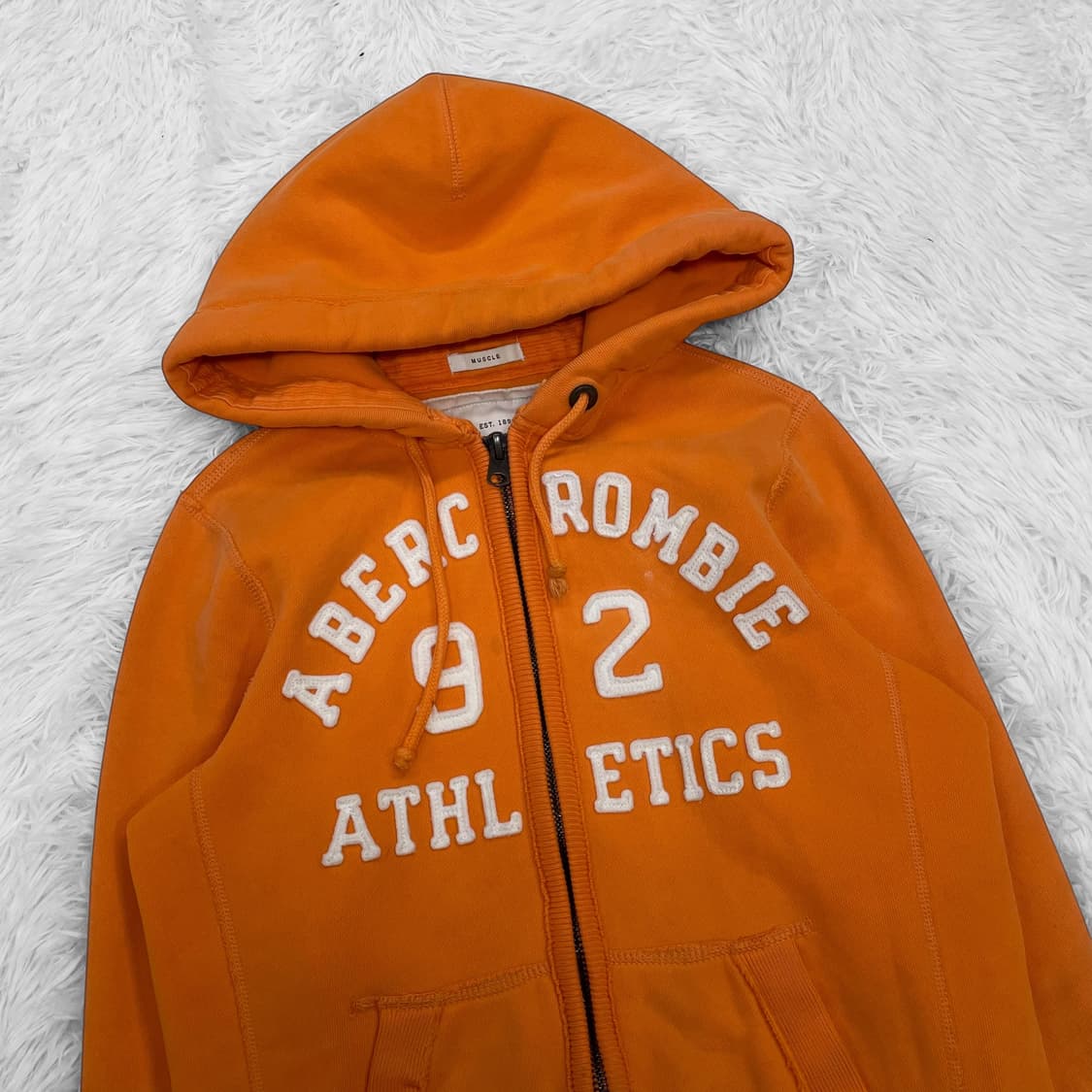아베크롬비 아치 로고 후드집업 오렌지 상품이미지3