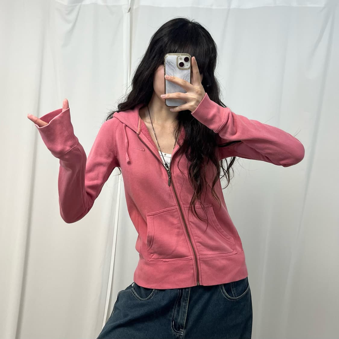 Nike pink hood zip-up 상품이미지1