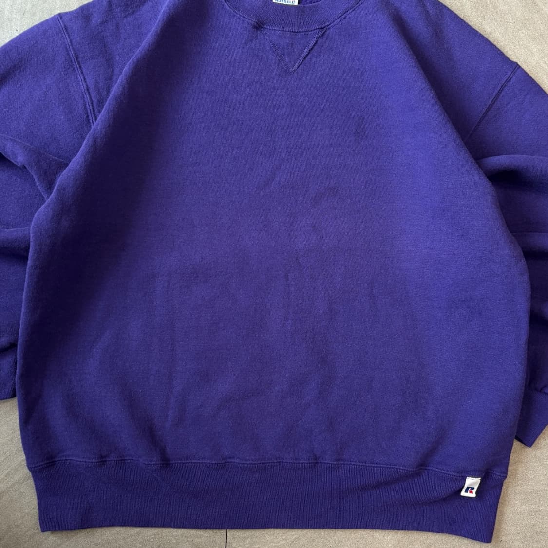 90s Russell 90년대 미국 생산 러셀 블랭크 퍼플 스웻셔츠 상품이미지4